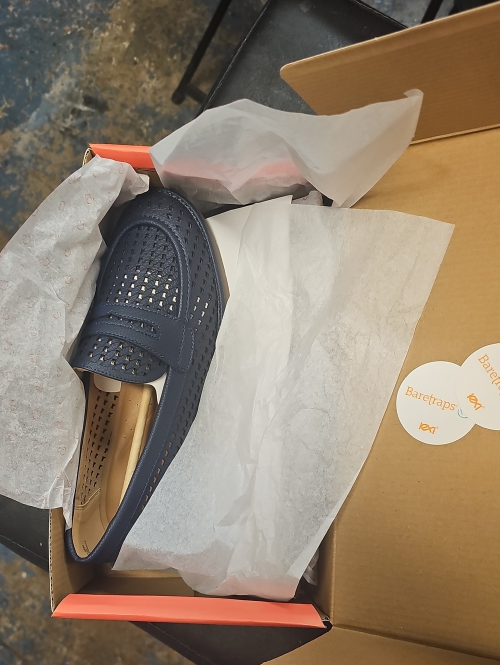 Baretraps Navy Perforated Slip-On Loafers - SO COMFORTABLE!!!